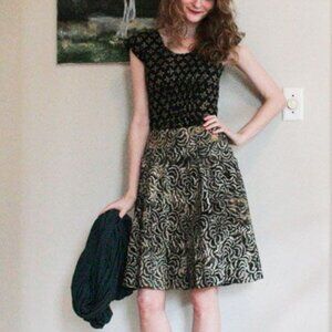 Mata Traders hand-stamped peplum top XS